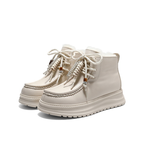 百丽时尚挂饰雪地靴女2025冬新商场同款厚底保暖休闲短靴E8S1DDD5