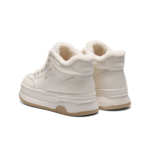 百丽简约休闲靴女2025冬新商场同款厚底增高高帮休闲鞋E6S1DDD5