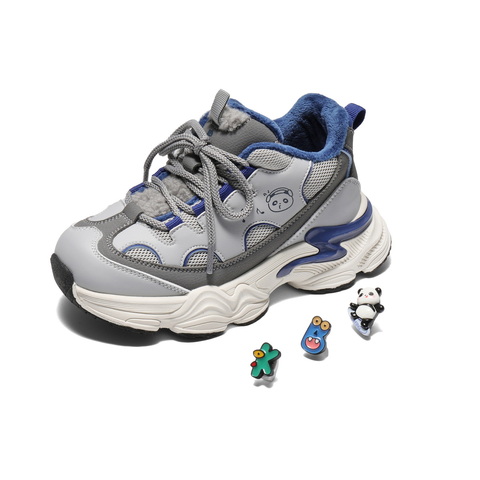 百丽时尚撞色厚底老爹鞋女童2025冬新商场同款童趣休闲鞋50603D85