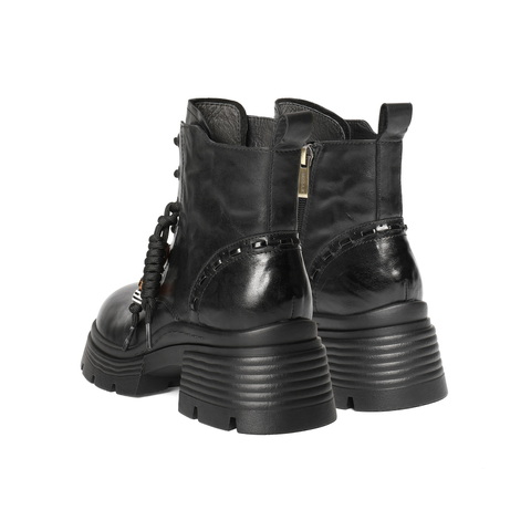 百丽厚底增高马丁靴女2025冬新商场同款真皮串珠时尚短靴F2T1DDD5