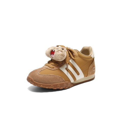 百丽撞色跑道阿甘德训鞋童鞋2025冬新商场同款加绒休闲鞋62623D85