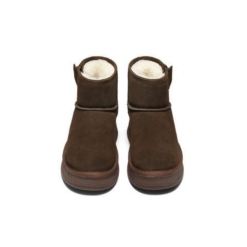 百丽复古厚底增高雪地靴女2025冬新加毛保暖百搭休闲短靴B2925DD5