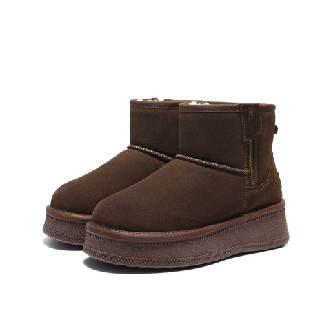 百丽复古厚底增高雪地靴女2025冬新加毛保暖百搭休闲短靴B2925DD5