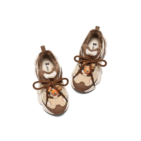 百丽时尚撞色厚底老爹鞋女童2025冬新商场同款童趣休闲鞋50603D85