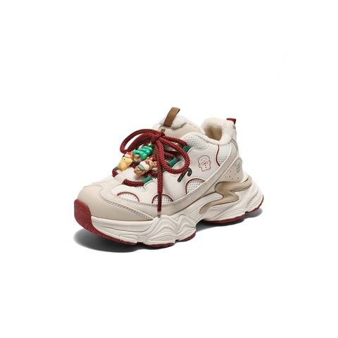 百丽时尚撞色厚底老爹鞋女童2025冬新商场同款童趣休闲鞋50603D85