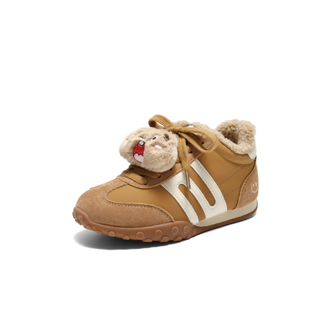 百丽撞色跑道阿甘德训鞋童鞋2025冬新商场同款加绒休闲鞋62623D85