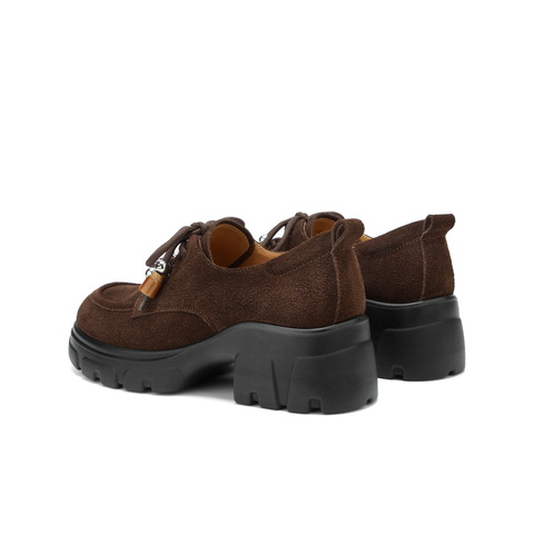 百丽民族风串珠牛津鞋女2025秋新厚底增高复古休闲单鞋B2938CM5