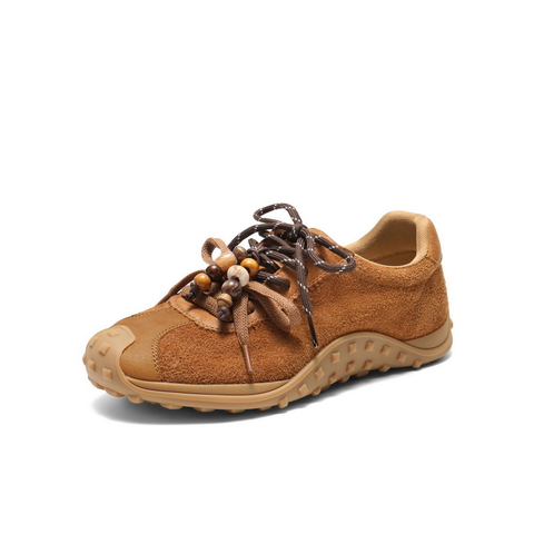 百丽复古风德训鞋女2025秋新双鞋带舒适薄底运动休闲鞋B2902CM5