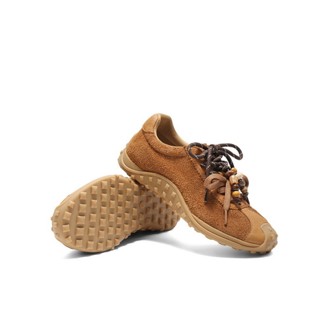 百丽复古风德训鞋女2025秋新双鞋带舒适薄底运动休闲鞋B2902CM5