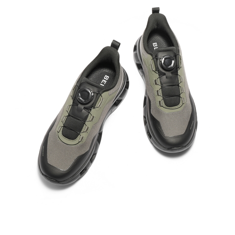 百丽户外休闲健步鞋男2025新秋旋钮扣镂空厚底跑步运动鞋A2208CM5