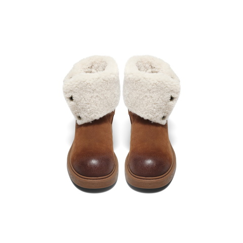 百丽复古潮流马丁靴女2025冬新商场同款按扣休闲短靴E7Z1DDZ5