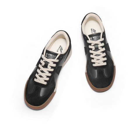 百丽复古潮搭德训鞋男2025新款冬季拼接撞色休闲板鞋A2181DM5