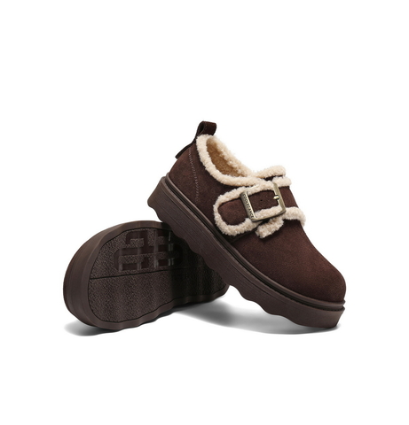 百丽复古毛边雪地靴女2025冬新商场同款舒适毛里休闲鞋E5N1DDM5