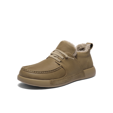 百丽高帮休闲工装鞋男2025新款冬商场款牛皮潮搭保暖短靴8WJ01DD5