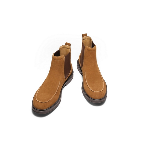 百丽时尚潮搭休闲靴男2025新款冬季户外短靴切尔西靴加绒A2174DD5