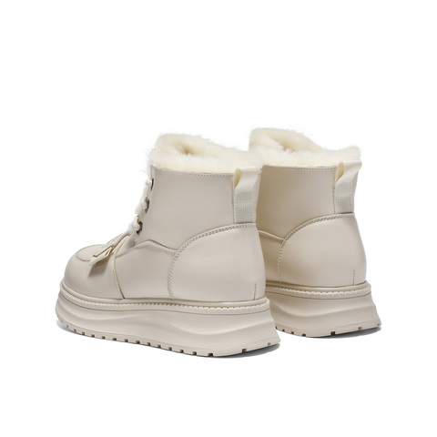 百丽复古时尚魔术贴雪地靴女2025冬新厚底加毛保暖东北靴B2957DD5