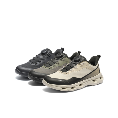 百丽户外休闲健步鞋男2025新秋旋钮扣镂空厚底跑步运动鞋A2208CM5