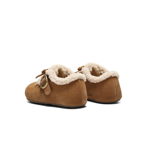 百丽复古毛毛吐司鞋童鞋2025冬新加毛保暖舒适休闲鞋84950D85