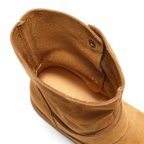 百丽复古绒面时装靴女2025冬新舒适薄底百搭休闲西部靴B2911DD5