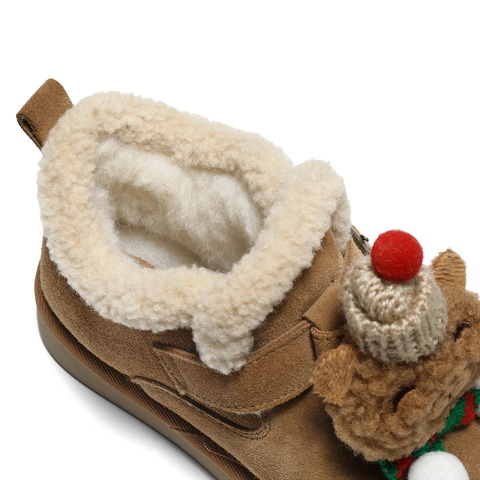 百丽童趣饰扣雪地靴女童2025冬新商场同款保暖短靴69070D95