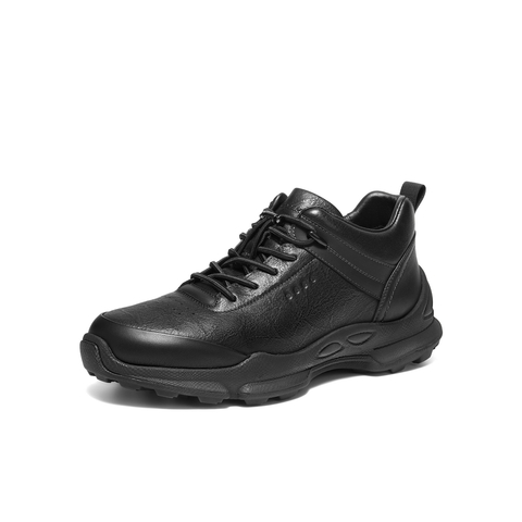 百丽高帮休闲运动鞋男2025新冬商场款牛皮革厚底保暖短靴8ZR01DD5