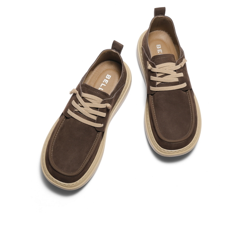 百丽厚底休闲鞋男2026新款春季商场同款牛皮革户外工装鞋8VD01AM6