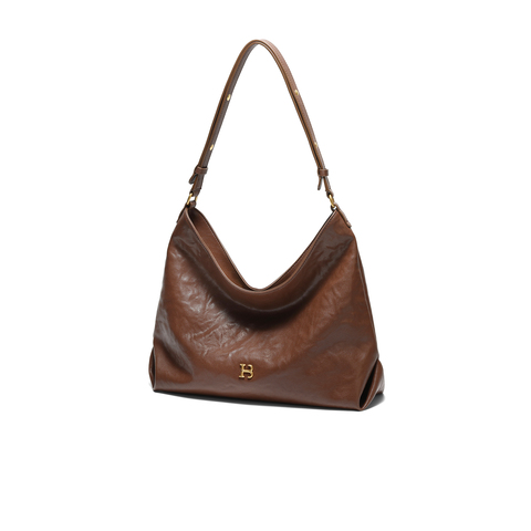 百丽包女25新商场同款手抓纹褶皱肌理HOBO单肩斜挎托特包2067ACX5