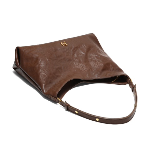 百丽包女25新商场同款手抓纹褶皱肌理HOBO单肩斜挎托特包2067ACX5