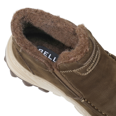 百丽套筒休闲雪地靴男2026新款春季牛皮厚底保暖靴东北靴A2285AD6