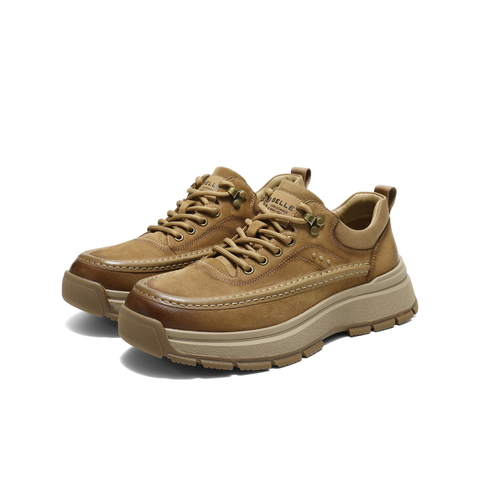 百丽厚底增高休闲鞋男2026新款春季牛皮革户外潮搭工装鞋A2281AM6