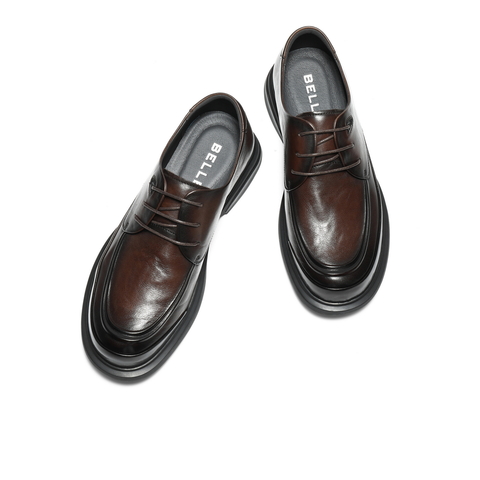 百丽舒适简约商务鞋男2026新款春季商场款牛皮革休闲皮鞋8YL01AM6