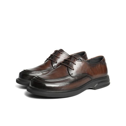 百丽舒适简约商务鞋男2026新款春季商场款牛皮革休闲皮鞋8YL01AM6