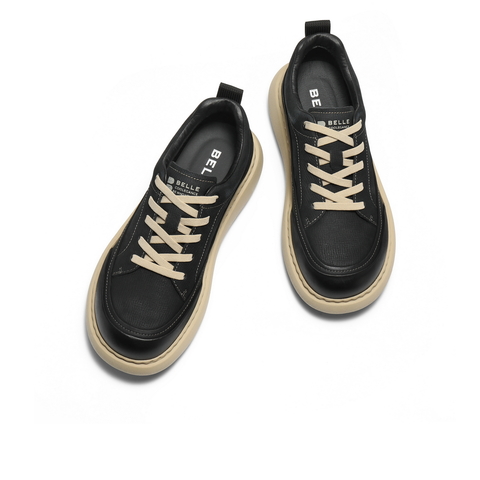 百丽复古潮搭工装鞋男2026新款春季商场同款厚底休闲板鞋8YH01AM6