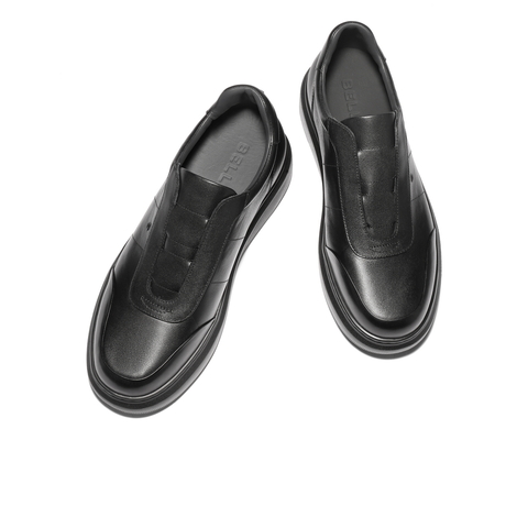 百丽时尚百搭小白鞋男2026新款春牛皮革厚底增高休闲板鞋D5R04AM6