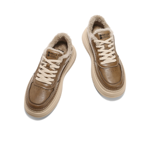 百丽厚底增高休闲板鞋男2026春新商场同款复古潮搭工装鞋8QZ01AM6