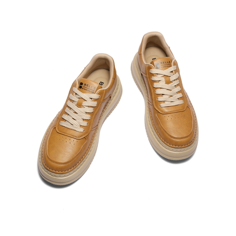 百丽厚底增高休闲板鞋男2026春新商场同款复古潮搭工装鞋8QZ01AM6