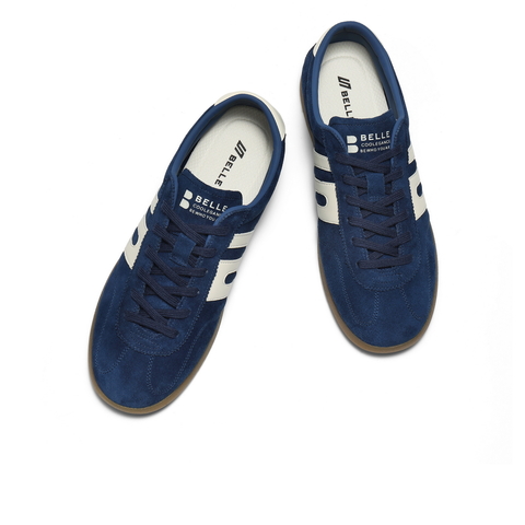 百丽时尚撞色休闲板鞋男2026新款春商场款复古潮搭德训鞋8ZE01AM6