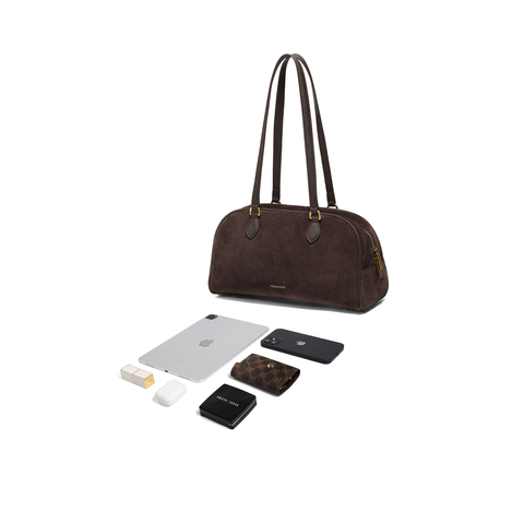 百丽包包女25冬新商场同款简约复古通勤大号单肩波士顿包BL862DX5