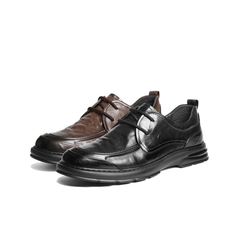 百丽通勤商务鞋男2026新款春季商场款牛皮革厚底休闲皮鞋8ZC01AM6