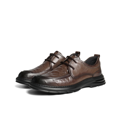 百丽通勤商务鞋男2026新款春季商场款牛皮革厚底休闲皮鞋8ZC01AM6