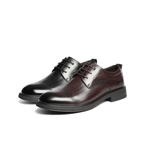 百丽三接头商务皮鞋男2026新春商场款牛皮革通勤正装皮鞋8YX01AM6
