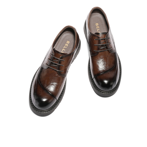 百丽英伦风休闲商务鞋男士2026新款春季牛皮通勤上班皮鞋A2274AM6