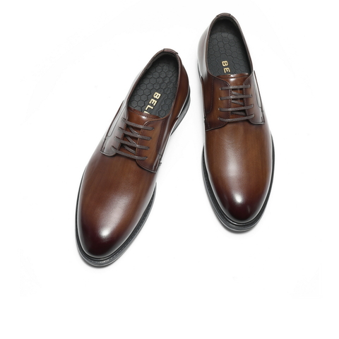 百丽通勤商务鞋男2026新春商场款牛皮革新郎结婚鞋正装鞋8YS01AM6