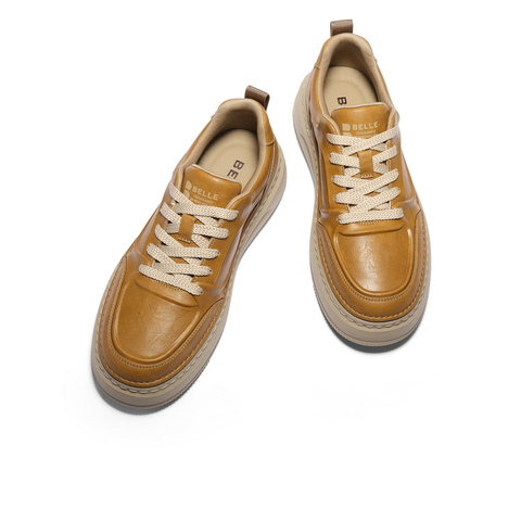 百丽复古潮搭工装鞋男2026新款春季商场同款厚底休闲板鞋8YN01AM6