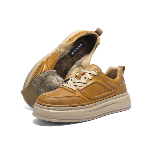 百丽复古潮搭工装鞋男2026新款春季商场同款厚底休闲板鞋8YN01AM6