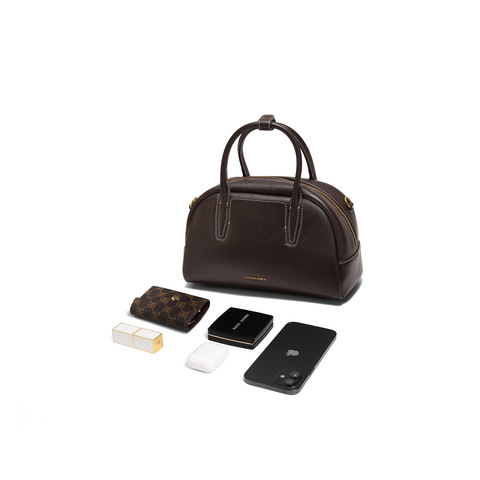 百丽包女25冬商场同款简约百搭牛皮单肩斜挎手提波士顿包BL881AX6