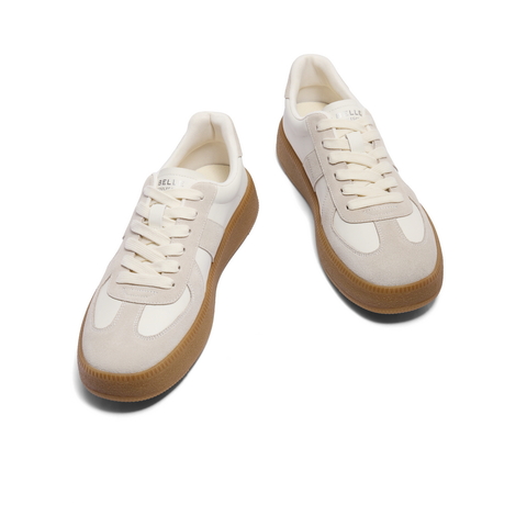 百丽潮搭休闲小白鞋男鞋2026春新复古运动德训鞋撞色板鞋A1703AM6