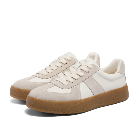 百丽潮搭休闲小白鞋男鞋2026春新复古运动德训鞋撞色板鞋A1703AM6