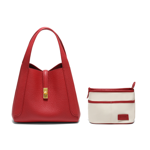 百丽包女2025冬新商场同款真皮通勤菜篮子单肩斜挎手提包BL878AX6