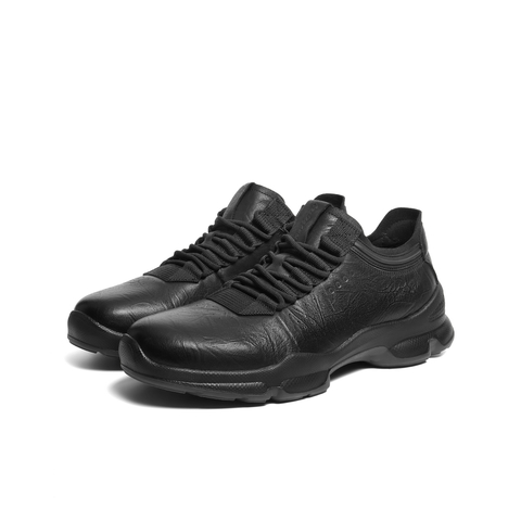 百丽厚底增高健步鞋男2026新款春抓纹牛皮户外休闲运动鞋A2215AM6